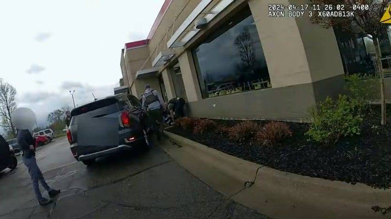 Screenshot of video footage released by police of a man hit and killed by an MSP car