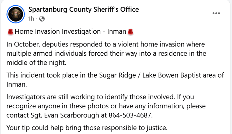 SCSO Facebook Page