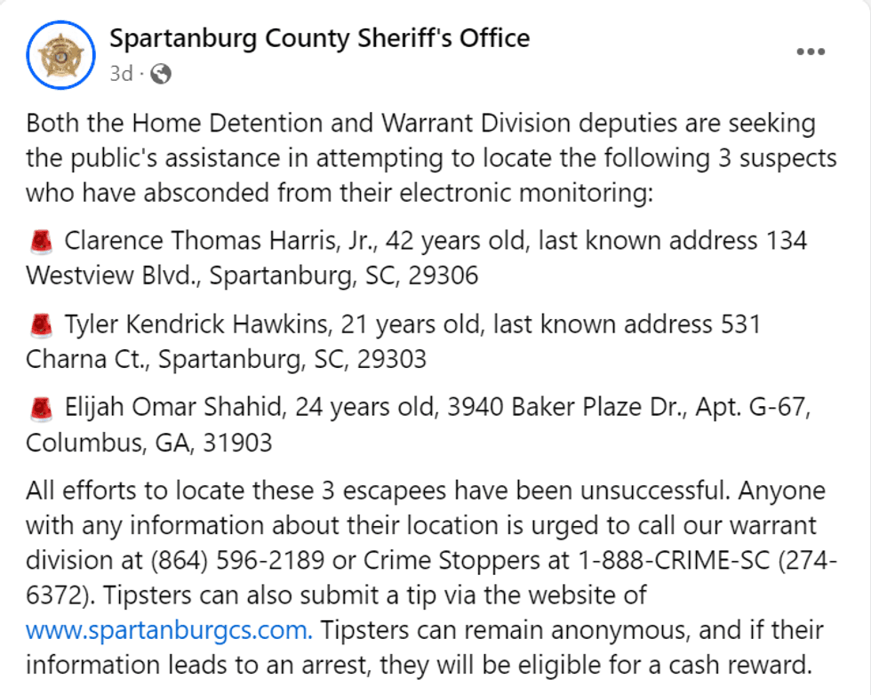 SCSO Facebook Page