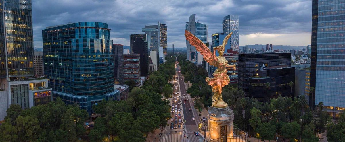 Sculpture of the Angel of Independence in Mexico City.