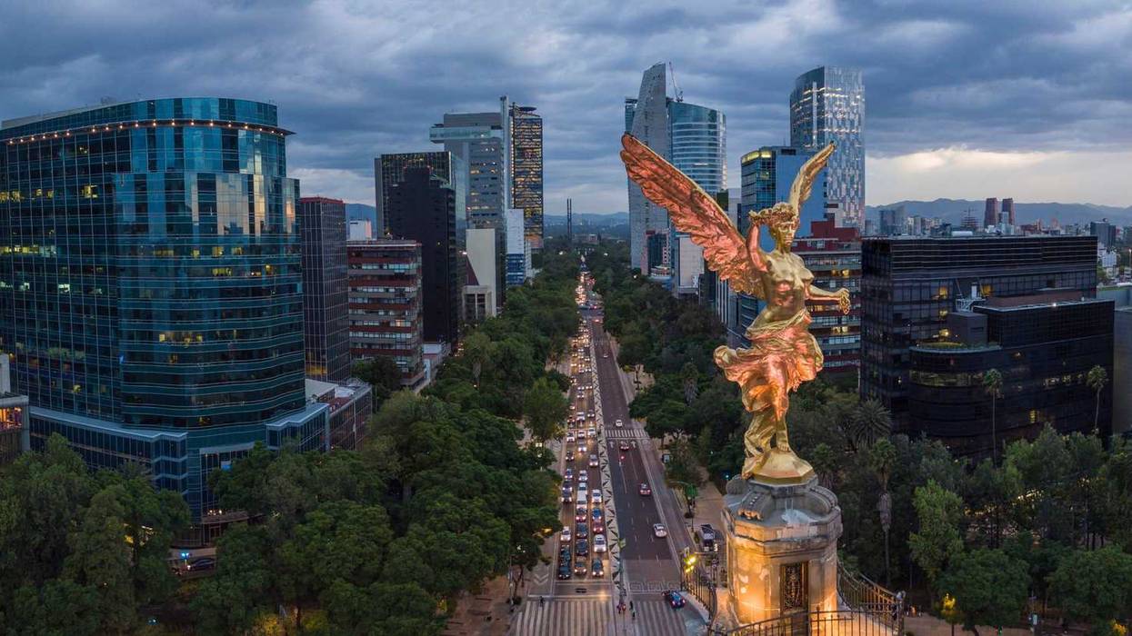 Sculpture of the Angel of Independence in Mexico City.