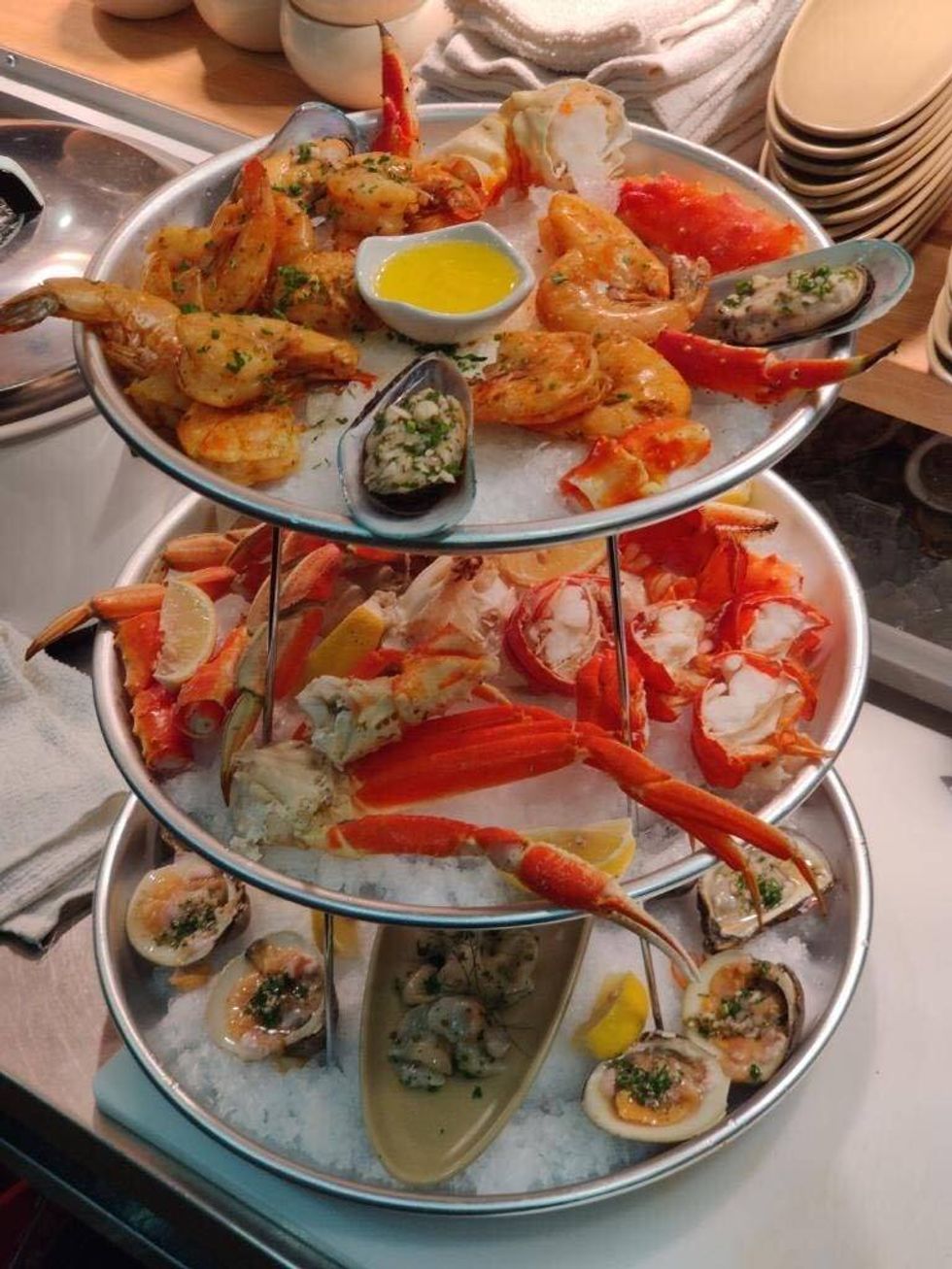 seafood tower at The Fin