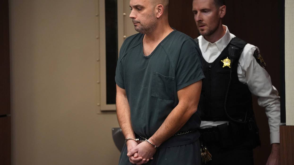 Sean Higgins, the driver charged with killing NHL hockey player Johnny Gaudreau and his brother Matthew as they bicycled on a rural road, appears at the county courthouse in Salem, N.J., Nov. 12, 2024.