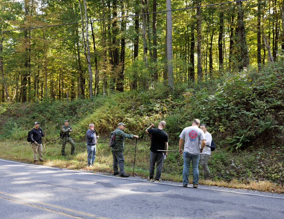 Searchers in the area of Moreau Lake State Park on Oct. 1, 2023