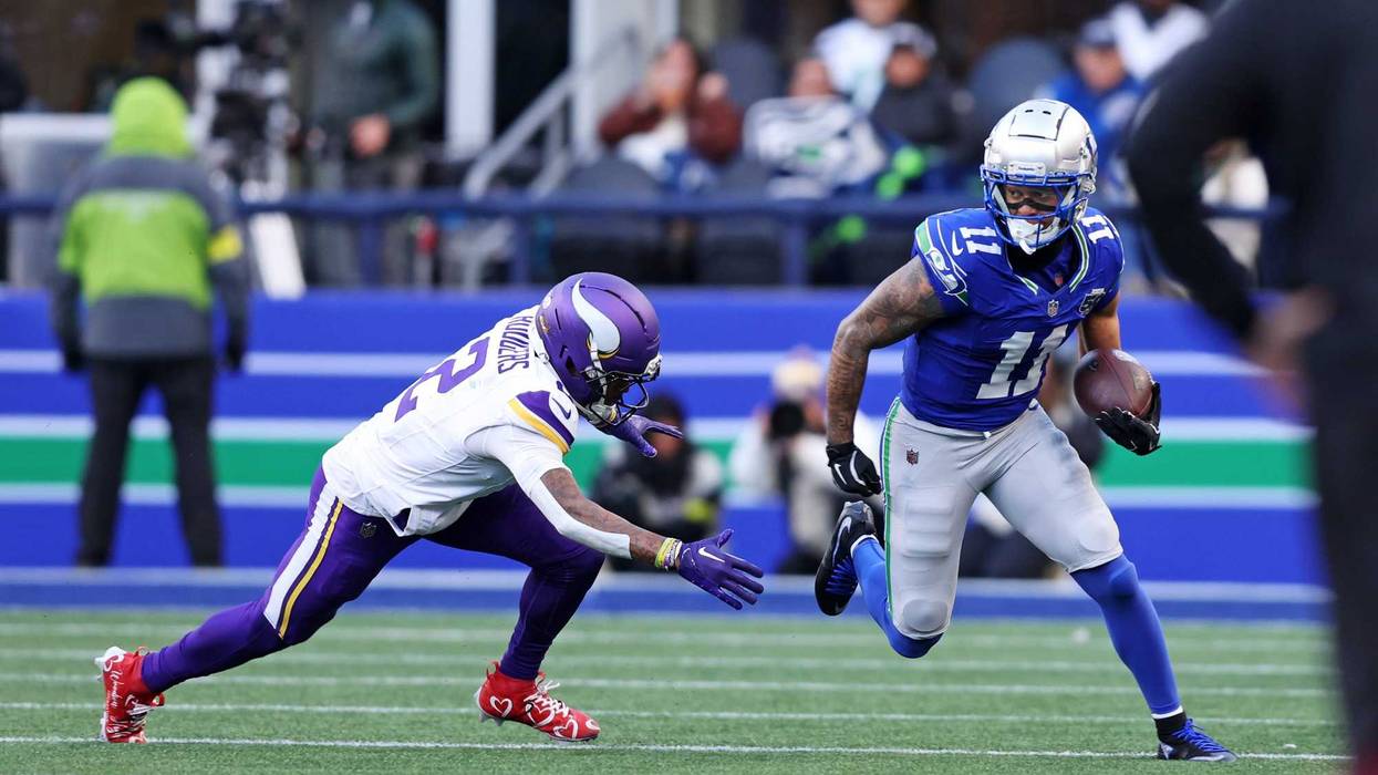 Seattle Seahawks wide receiver Jaxon Smith-Njigba (11) runs the ball during the second half against the Minnesota Vikings at Lumen Field.