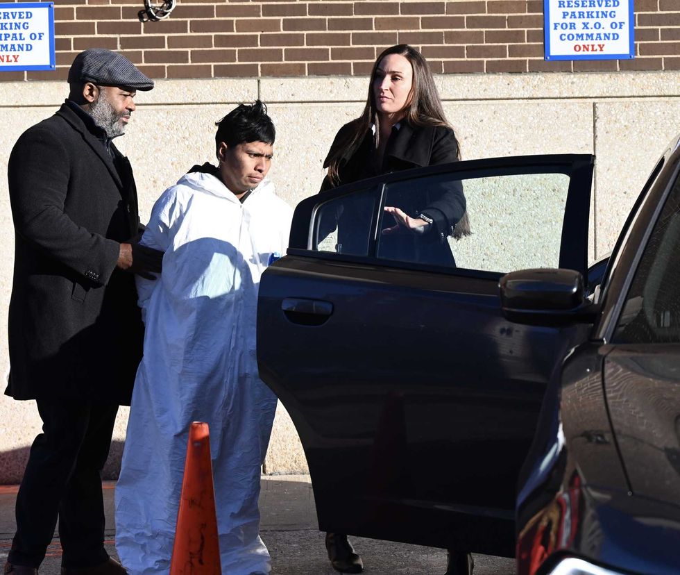 Sebastian Zapeta—the suspect accused of setting a woman on fire in a fatal attack—walks out of the NYPD 60th Precinct on December 23, 2024