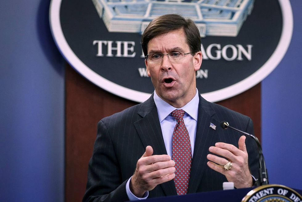 Secretary of Defense Mark Esper holds an end of year press conference at the Pentagon on December 20, 2019 in Arlington, Virginia.