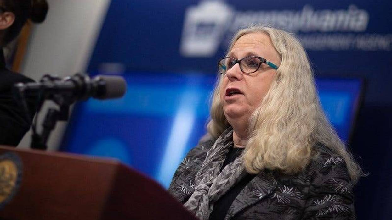 Secretary of Health Dr. Rachel Levine speaking to reporters.