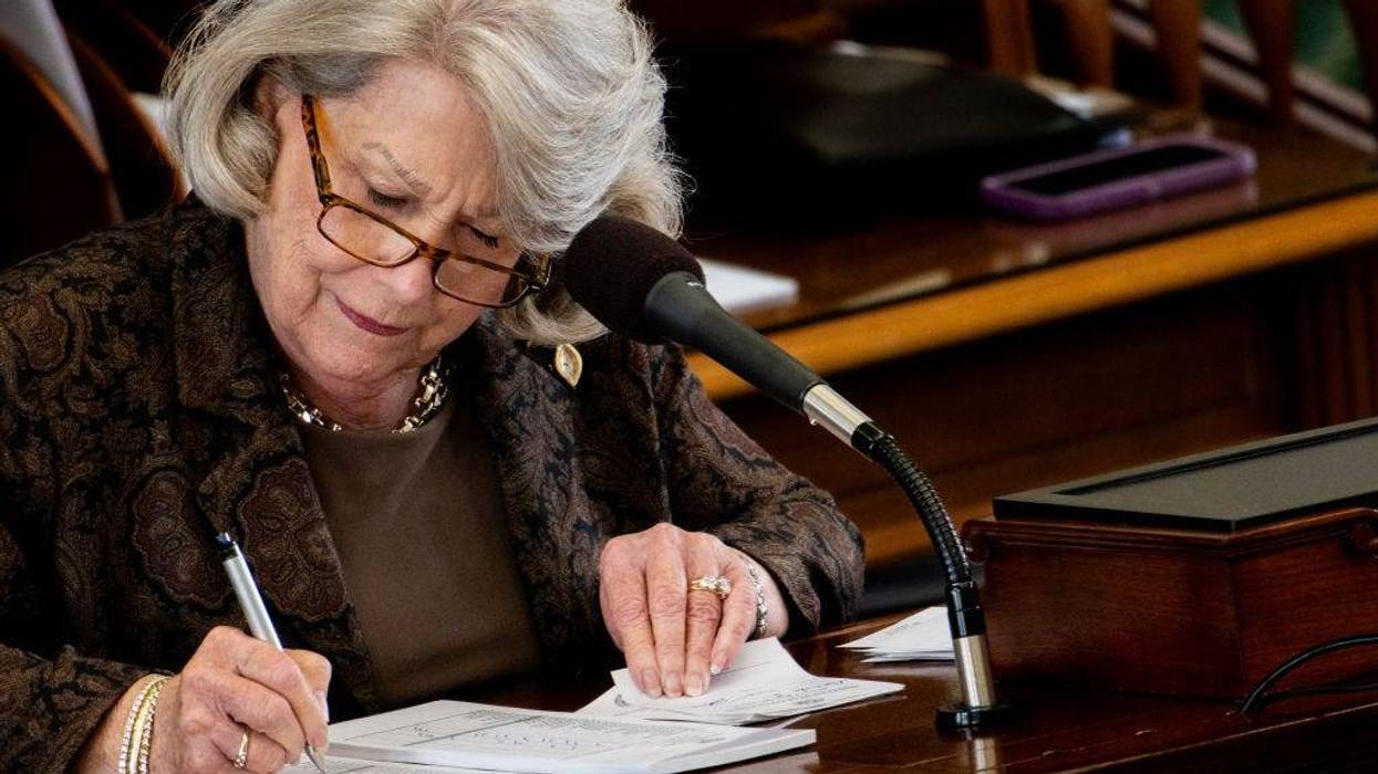 Secretary of Senate Patsy Spaw counts the votes during former Texas State Attorney General Ken Paxton's impeachment trial at the Texas State Capitol on September 16, 2023 in Austin, Texas. The trial comes to a close today after a 10-day hearing over allegations that Paxton abused public office with false statements, bribery, and abusing public trust. (Photo by Brandon Bell/Getty Images)