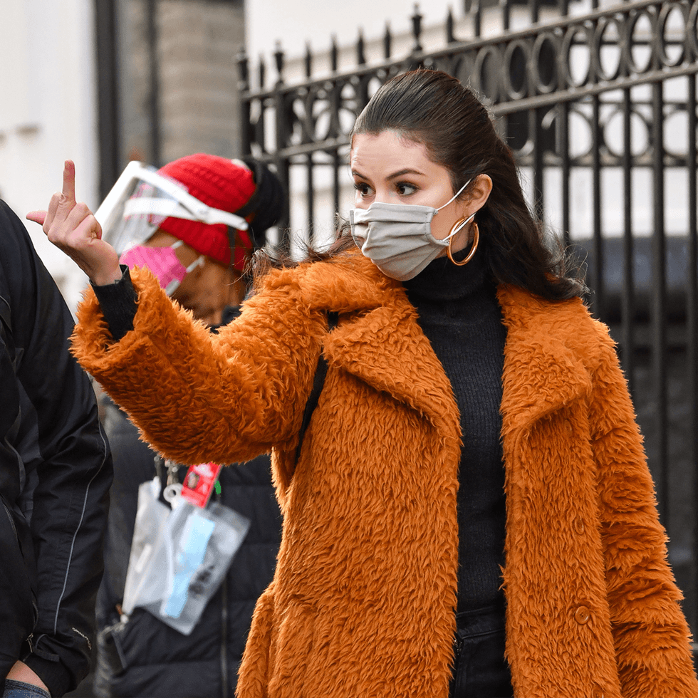 Selena Gomez confronts a photographer while working on the set of