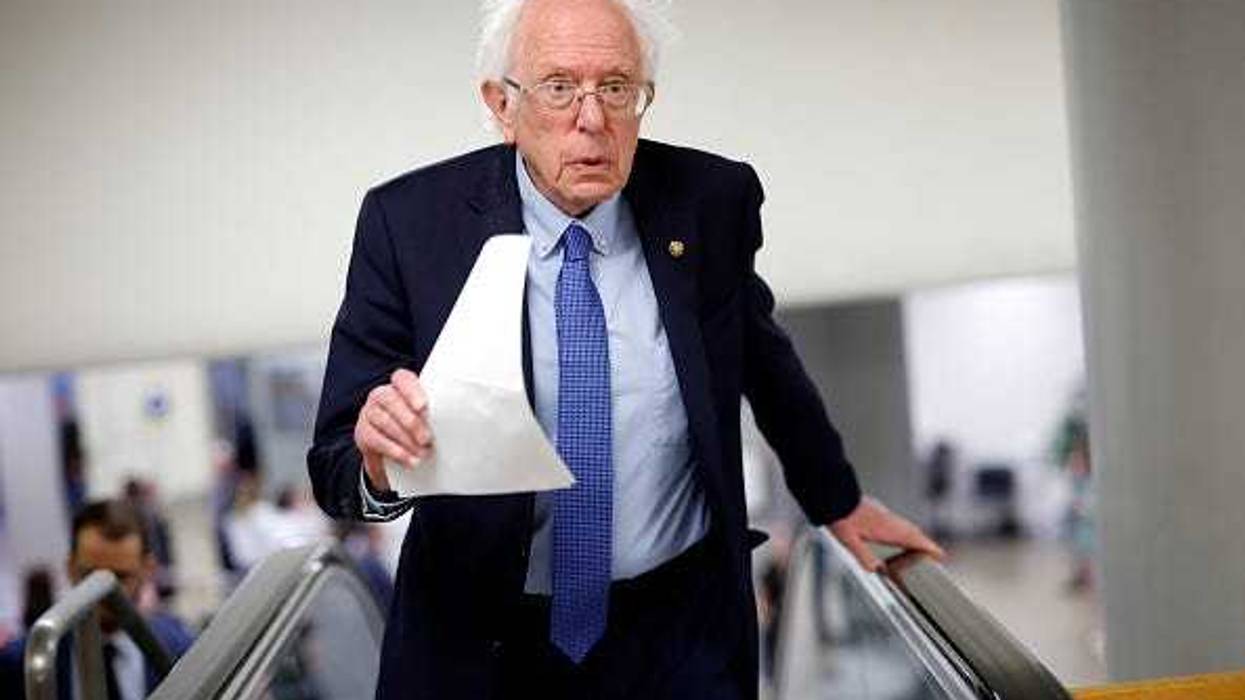 Sen. Bernie Sanders (I-VT) walks to the Senate chamber at the U.S. Capitol on April 23, 2024 in Washington, DC.