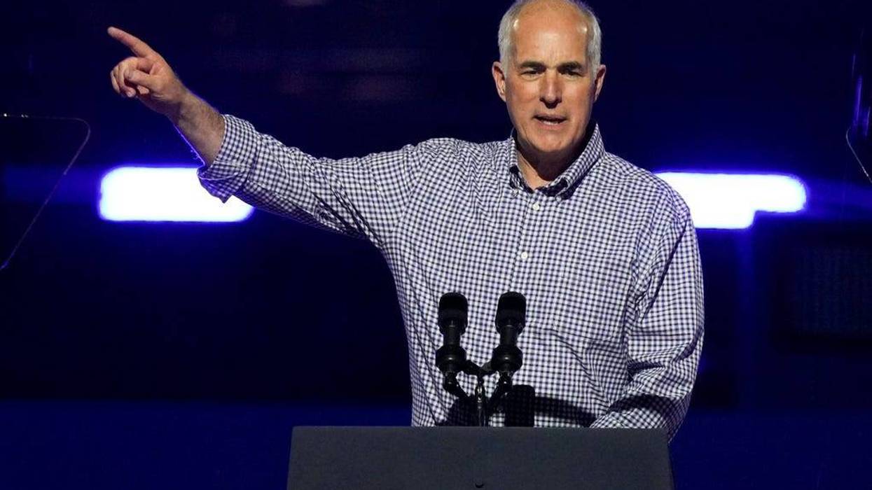 Sen. Bob Casey, D-Pa., speaks at a campaign rally supporting Democratic presidential nominee Vice President Kamala Harris in Philadelphia on Monday, Nov. 4.