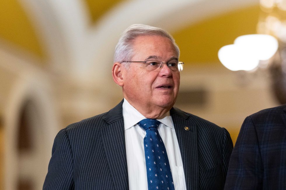 Sen. Bob Menendez, D-N.J., arrives for President of Ukraine Volodymyr Zelenskyy