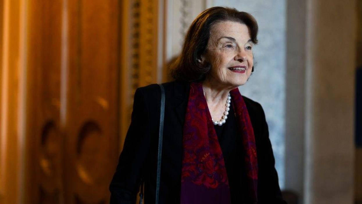 Sen. Dianne Feinstein (D-CA) leaves the Senate Chambers during a series of votes in the U.S. Capitol Building on May 11, 2022 in Washington, DC.