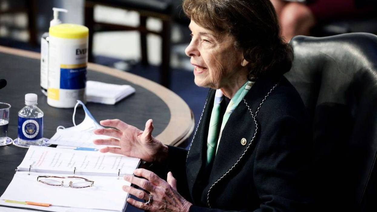Sen. Dianne Feinstein (D-CA) speaks during a Senate Judiciary hearing about the Inspector General's report on the FBI handling of the Larry Nassar investigation of sexual abuse of Olympic gymnasts, on Capitol Hill on September 15, 2021 in Washington, DC.