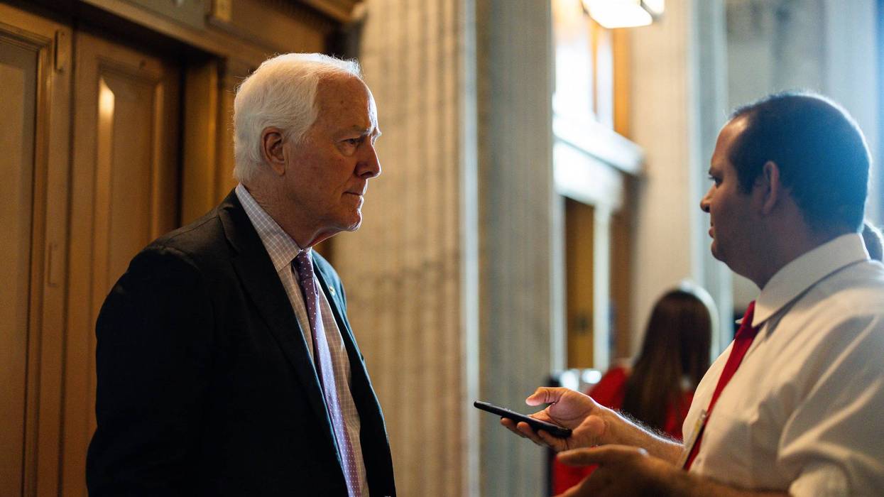 Sen. John Cornyn (R-TX) speaks to reporters following a cloture vote on the Kids Online Safety Act in the U.S. Capitol Building on July 25, 2024 in Washington, DC.