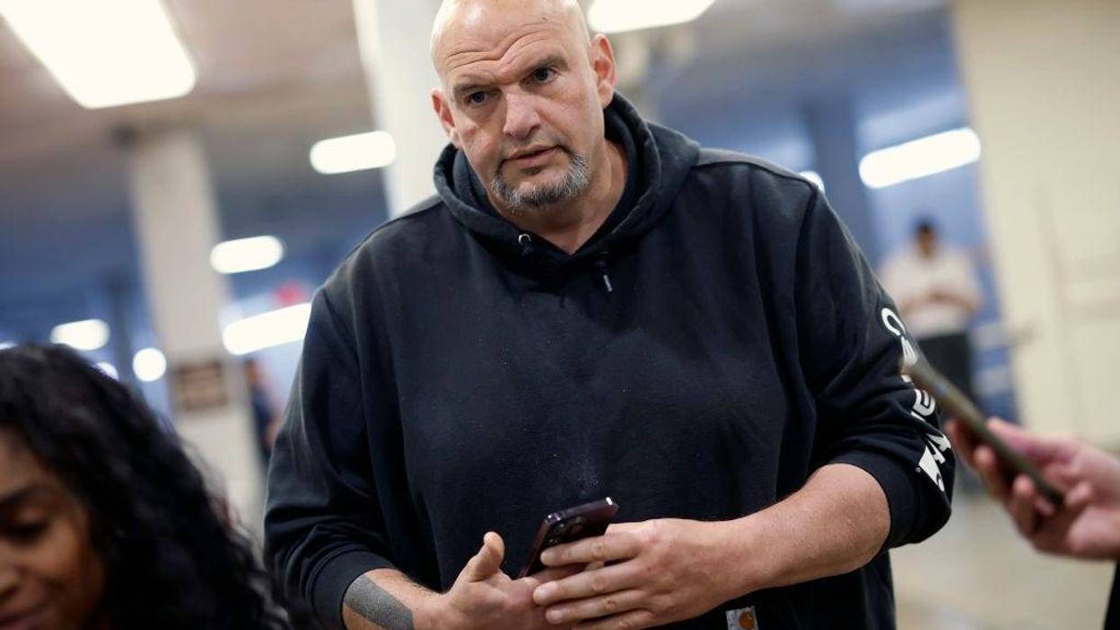 Sen. John Fetterman (D-PA) walks to the Senate chamber at the U.S. Capitol on April 23, 2024 in Washington, DC.