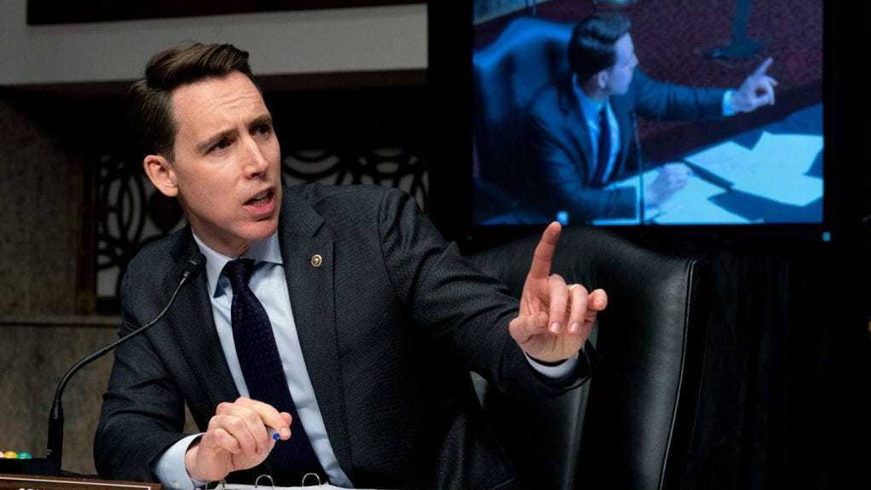 Sen. Josh Hawley (R-MO) speaks during a Senate Homeland Security and Governmental Affairs & Senate Rules and Administration joint hearing on February 23, 2021 in Washington, DC.