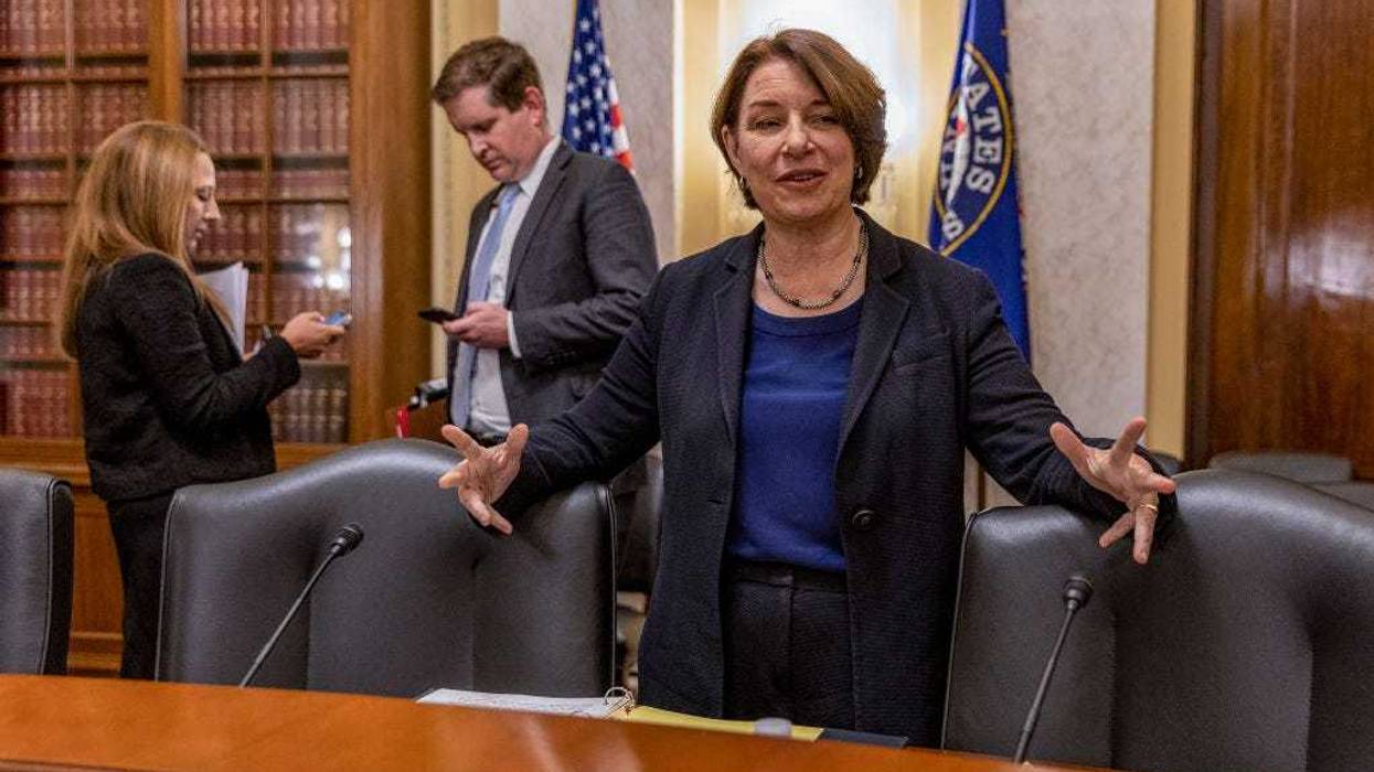 Sen. Sen. Amy Klobuchar (D-MN) arrives for a Senate Rules Committee on Capitol Hill on September 27, 2022 in Washington, DC.