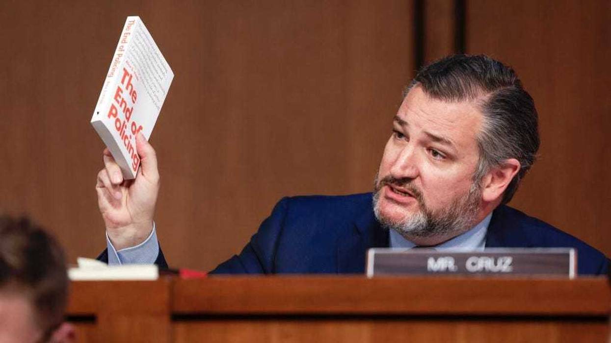 Sen. Ted Cruz (R-TX) questions U.S. Supreme Court nominee Judge Ketanji Brown Jackson on critical race theory during her Senate Judiciary Committee confirmation hearing in the Hart Senate Office Building on Capitol Hill, March 22, 2022 in Washington, DC.