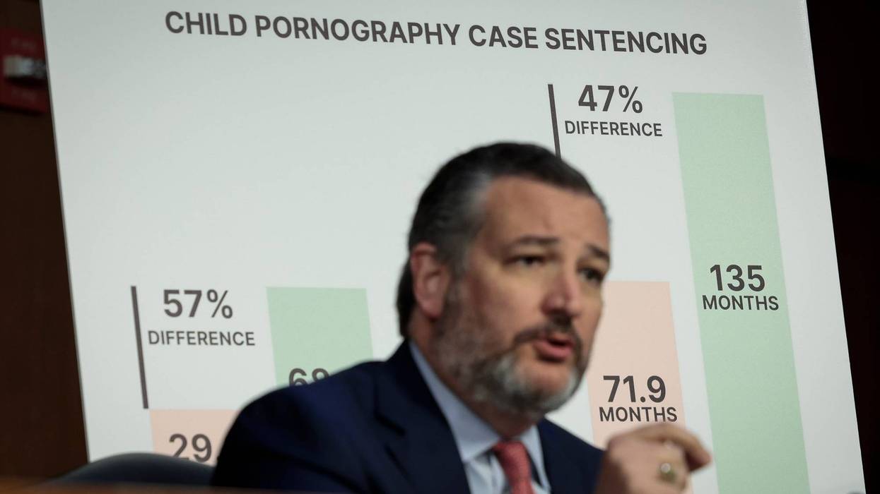 Sen. Ted Cruz (R-TX) speaks during a Senate Judiciary Committee business meeting to vote on Supreme Court nominee Judge Ketanji Brown Jackson on Capitol Hill, April 4, 2022.