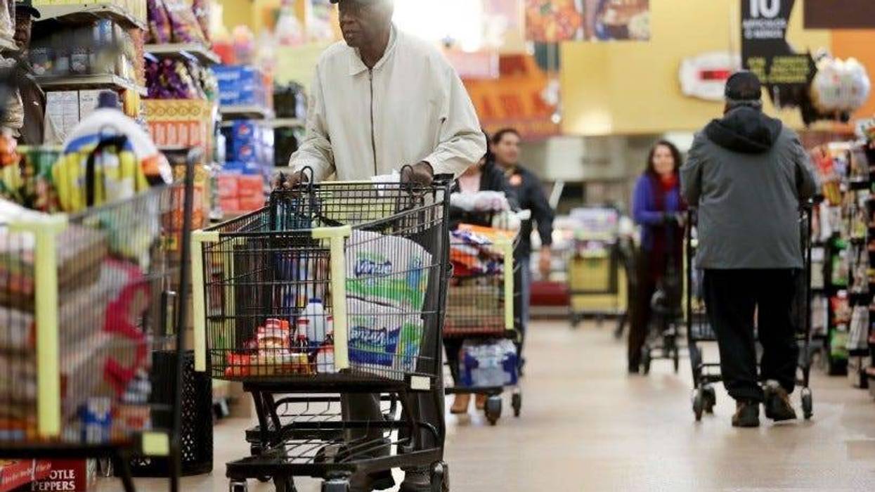 Seniors shop for groceries during special hours open to seniors and the disabled.