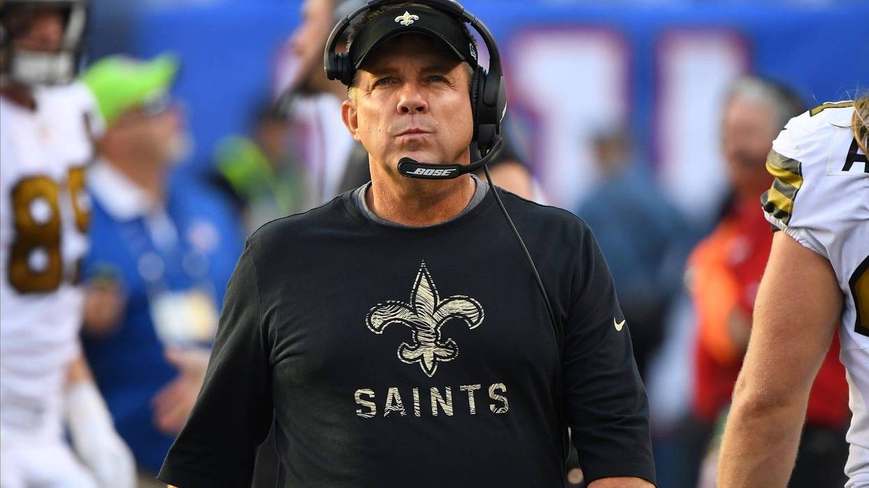 Sep 30, 2018; East Rutherford, NJ, USA; New Orleans Saints head coach Sean Payton seen on the sidelines against the New York Giants at MetLife Stadium.