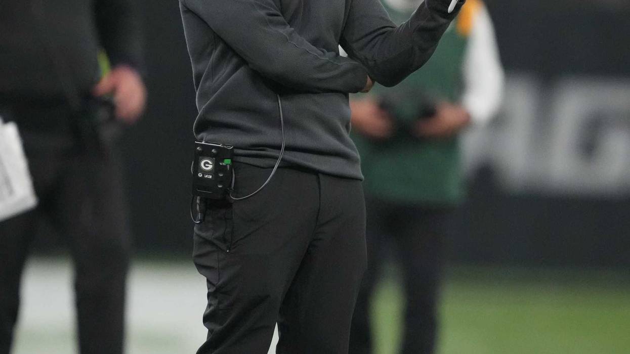 Sep 6, 2024; Sao Paulo, BRA; Green Bay Packers head coach Matt LaFleur during the second half against the Philadelphia Eagles at Neo Quimica Arena. Mandatory Credit: Kirby Lee-Imagn Images