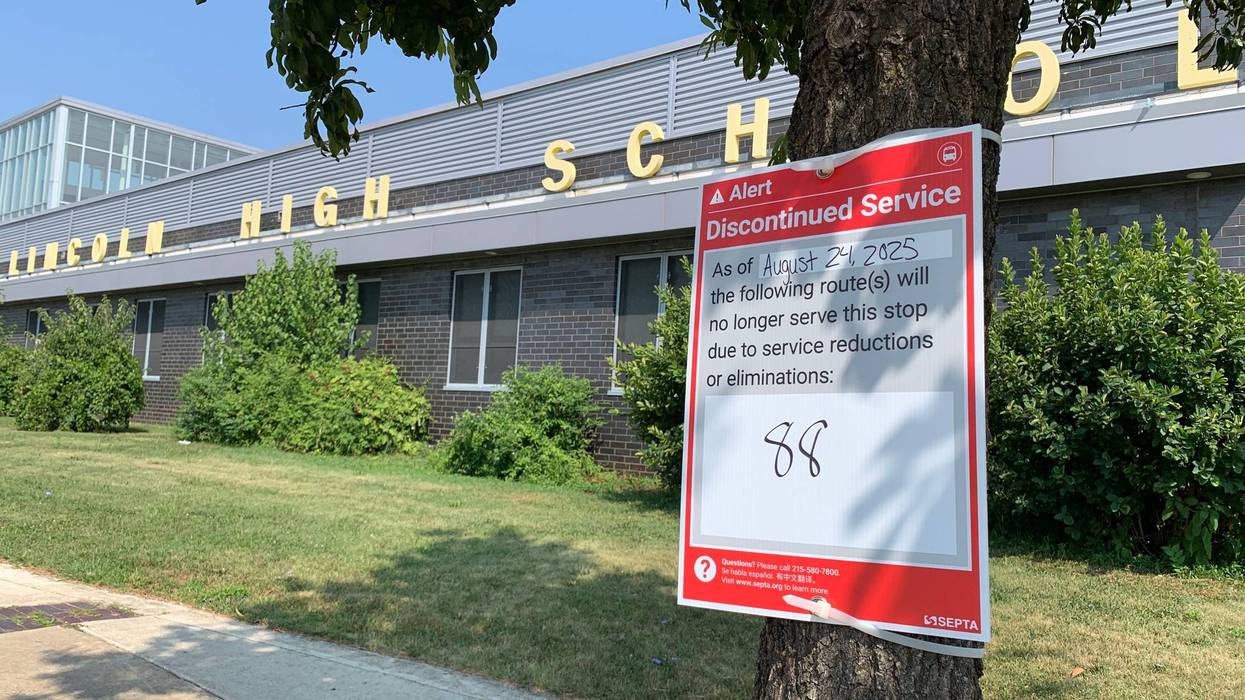 SEPTA service cuts sign