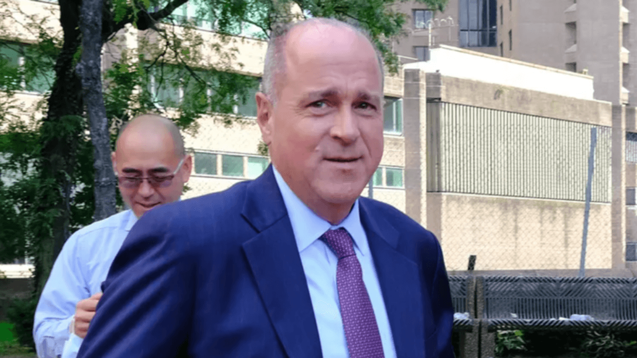 Sergeants Benevolent Association President Ed Mullins arrives at NYPD headquarters on Sept. 8, 2021.