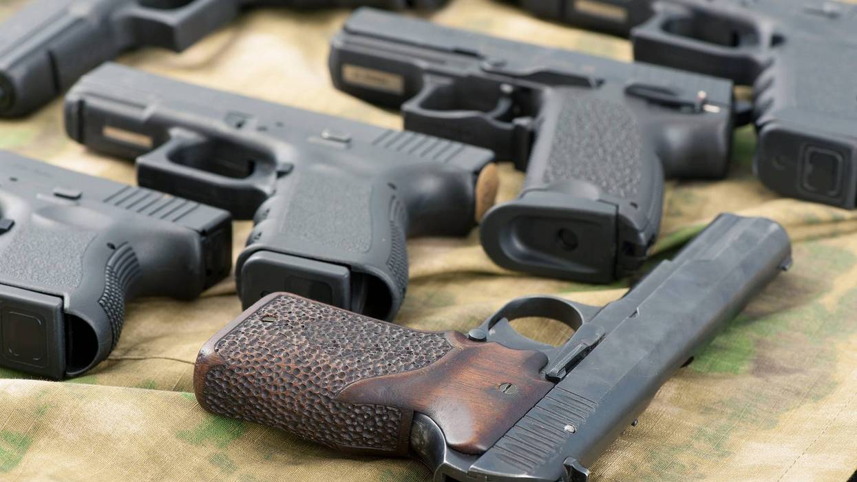 Set of different guns