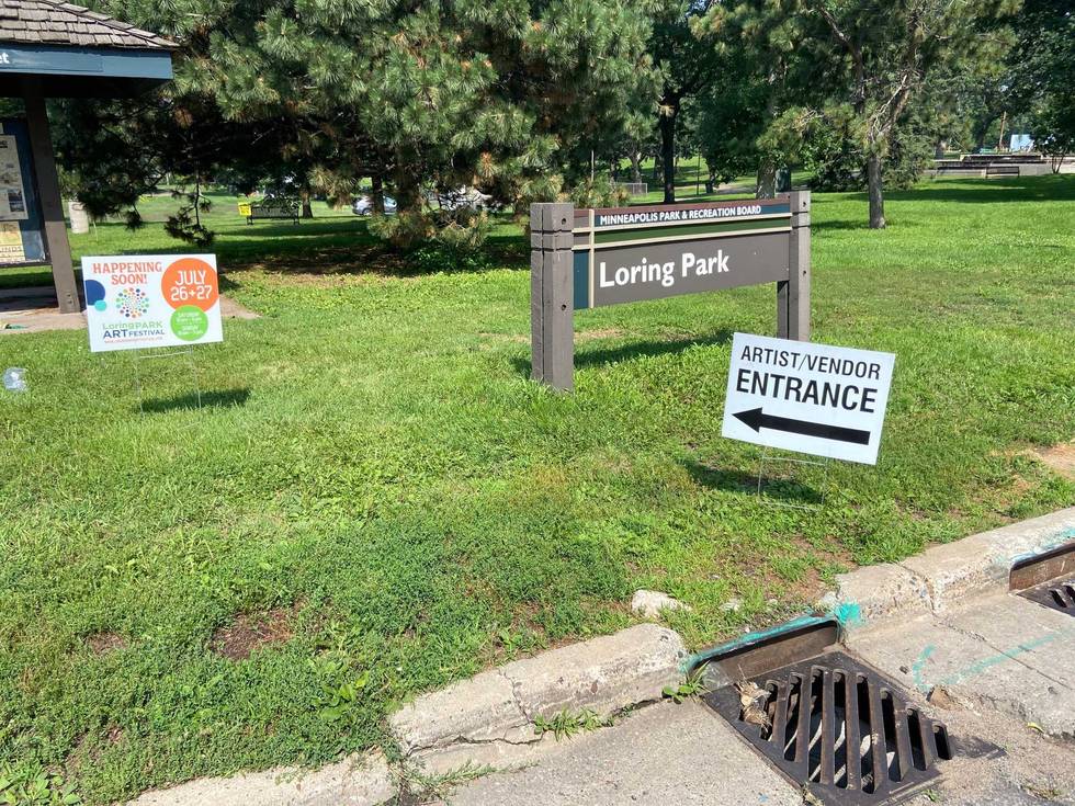 Set up for the Loring Park Arts Festival began on Friday near downtown Minneapolis.