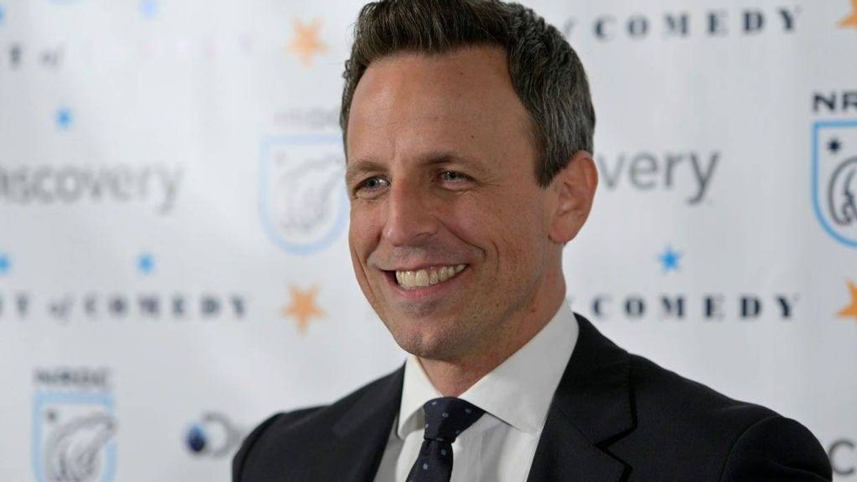 Seth Meyers on red carpet at Night of Comedy Benefit