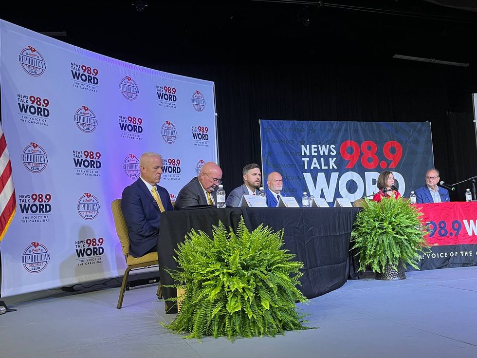 Several of the candidates speaking at the Spartanburg County Sheriffs debate
