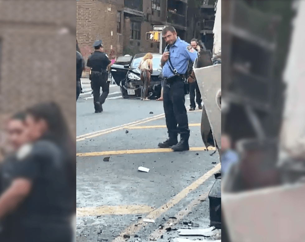 Several people were also injured in a sedan that was struck by the bus