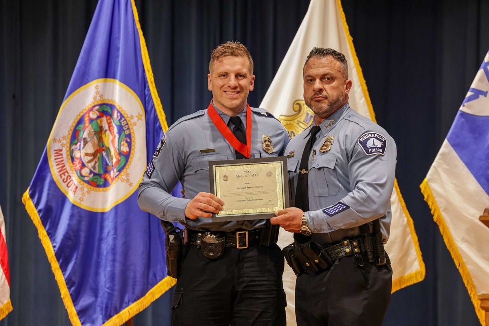 Sgt. Jeremy Depies and Minneapolis Police Chief Brian O