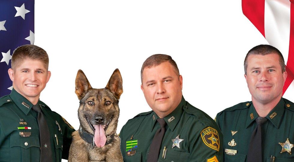 Sgt Justin Tortora, K9 Leo, Sgt Paxton Sapp and Cpl Robert Rath