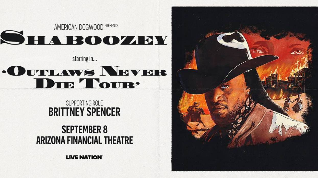 Shaboozey's 'Outlaws Never Die Tour' poster: Western art with Shaboozey, Brittney Spencer. Sept 8.
