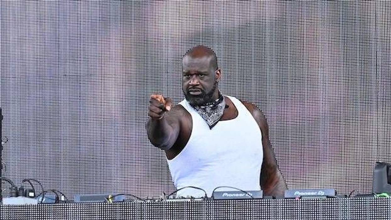 Shaquille O'Neal, AKA DJ Diesel, performs before the game between the San Diego Legion and the New England Free Jacks at Seat Geek Stadium
