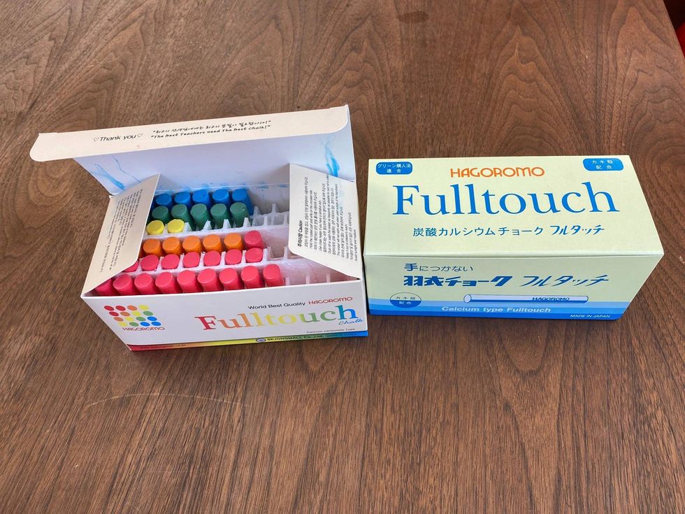 She described the Japanese chalk and said that it