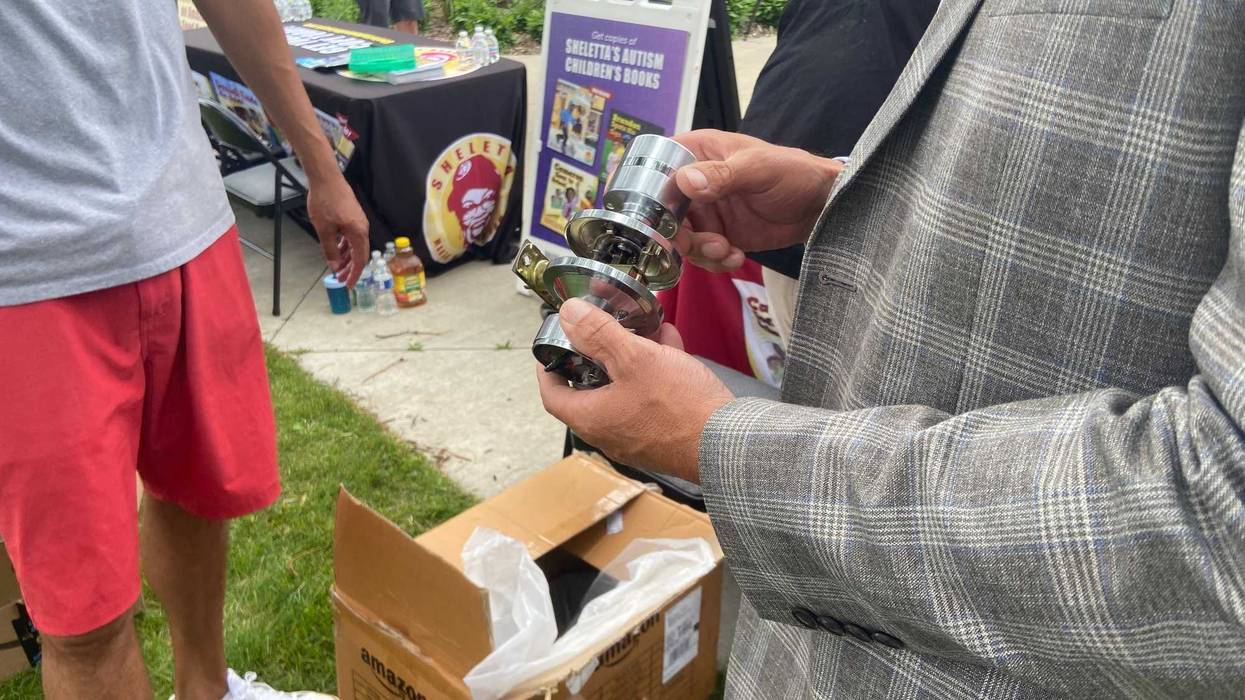 Sheletta Brundidge and Amazon distribute door locks to families with autistic children