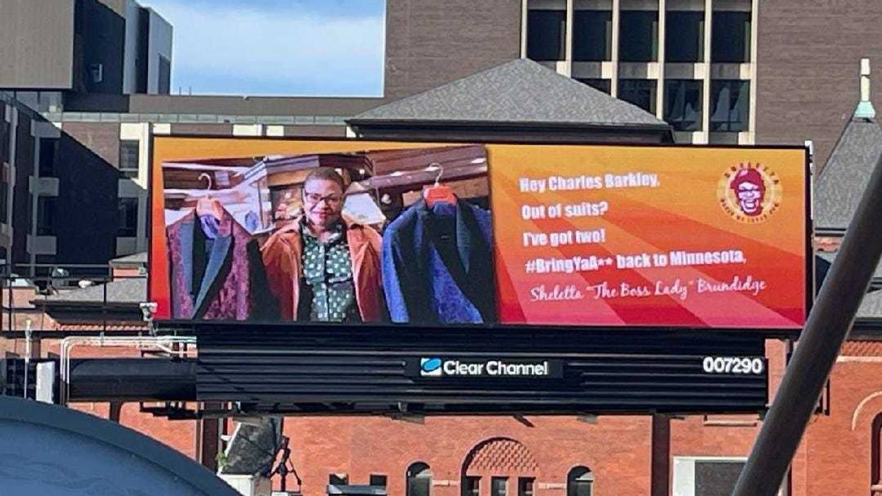 Sheletta Brundidge is buying billboards, offering to buy suits for Charles Barkley