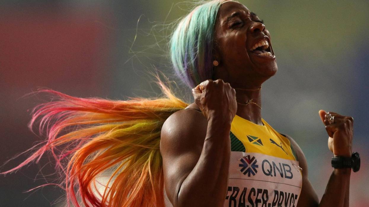 Shelly-Ann Fraser-Pryce further staked her claim as one of the greatest female sprinters of all time by storming to victory in the women's 100 meters final at the World Championships in Doha.