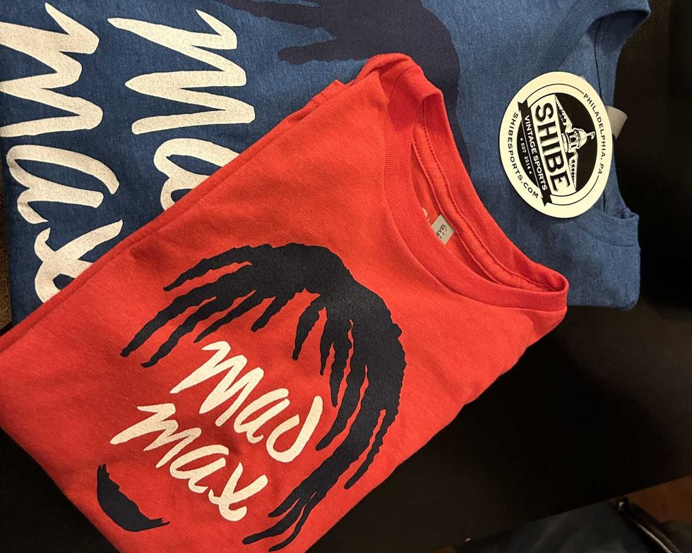 Shibe Vintage Sports in Center City has produced a limited edition "Mad Max" t-shirt line for adults and children inspired by the 76ers