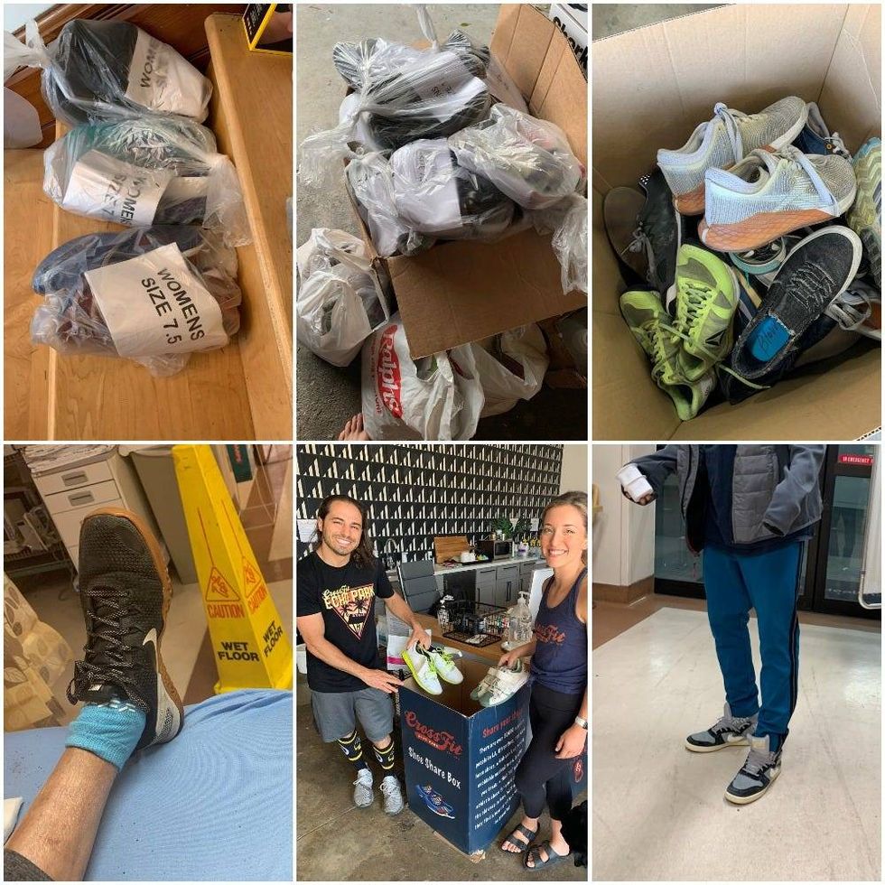 Shoes collected for homeless