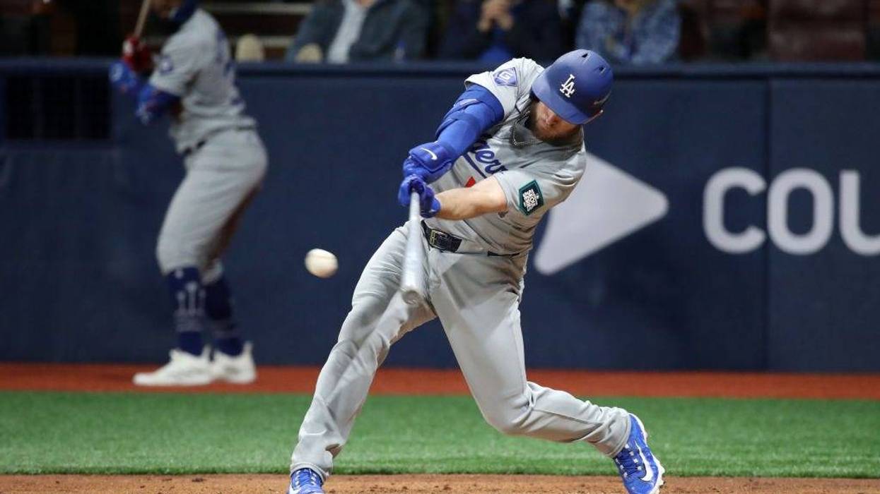 Shohei Ohtani #17 of the Los Angeles Dodgers grounds out in the 7th inning during the 2024 Seoul Series game between Los Angeles Dodgers and San Diego Padres at Gocheok Sky Dome on March 20, 2024 in Seoul, South Korea.