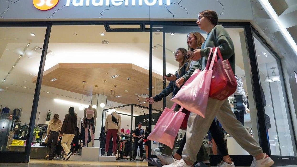 Shoppers at a lululemon store