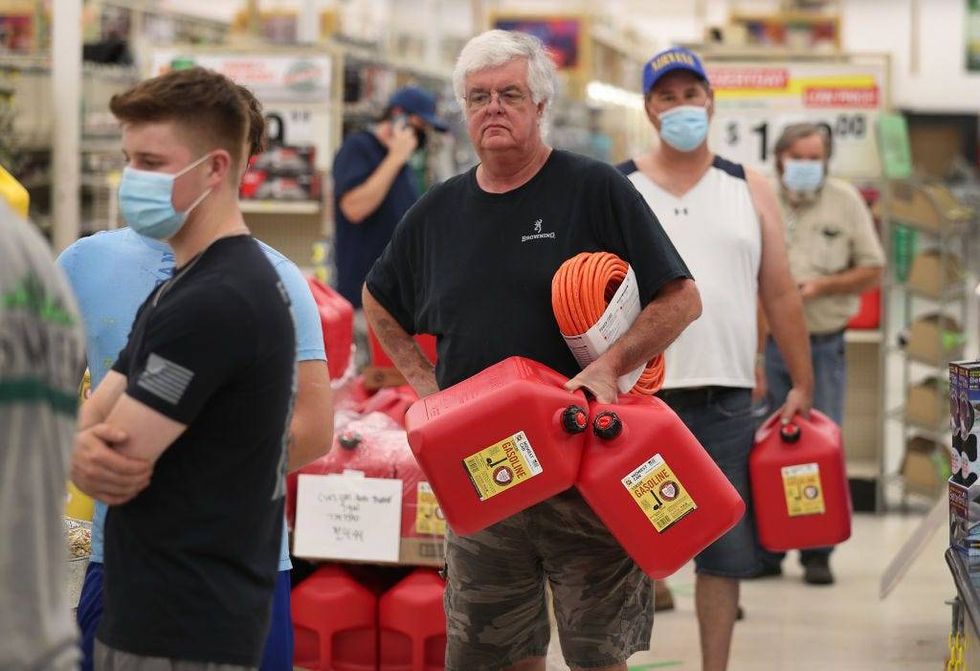 Shoppers load up on supplies before Hurricane Laura in Lake Charles, Louisiana