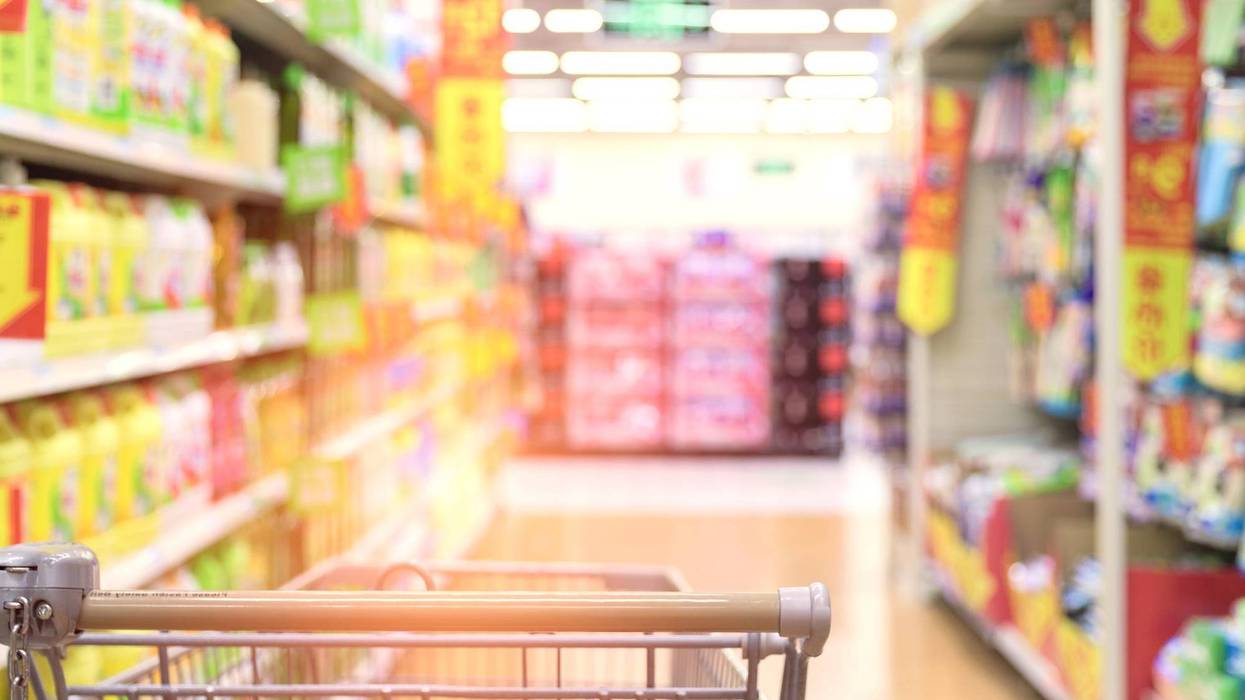 Shopping cart in the supermarket