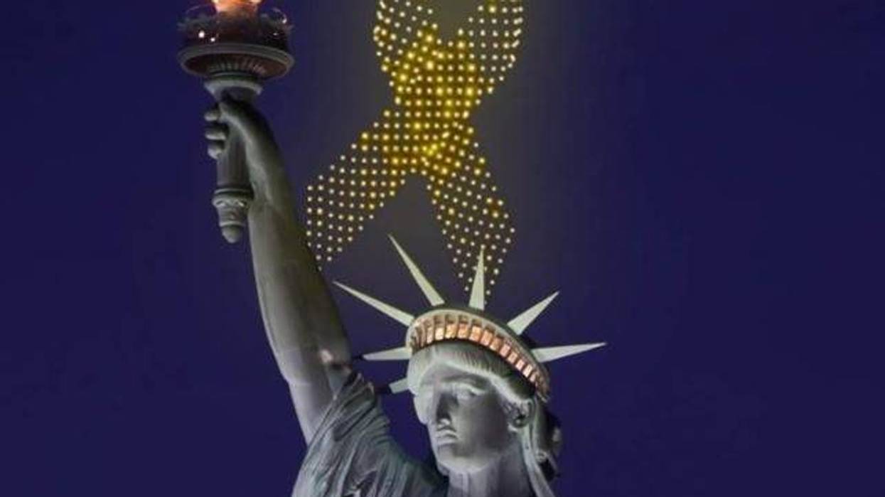 Show de drones estatua de la libertad